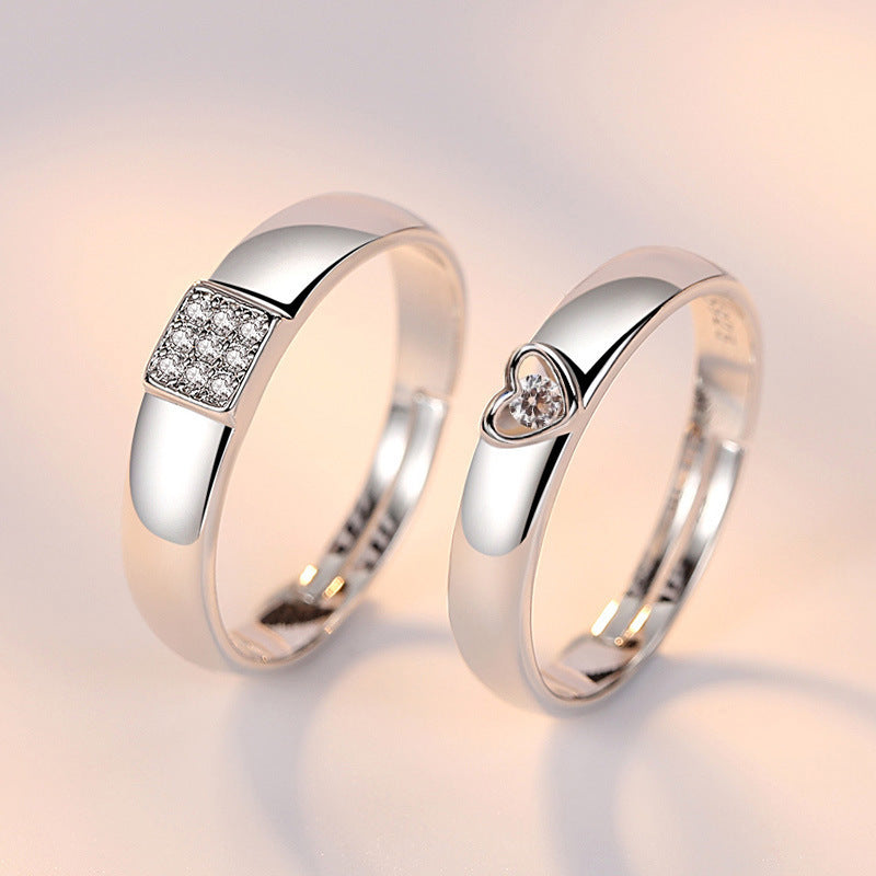 Women's & Men's Pair Simple Fashion Temperament Korean Style Rings