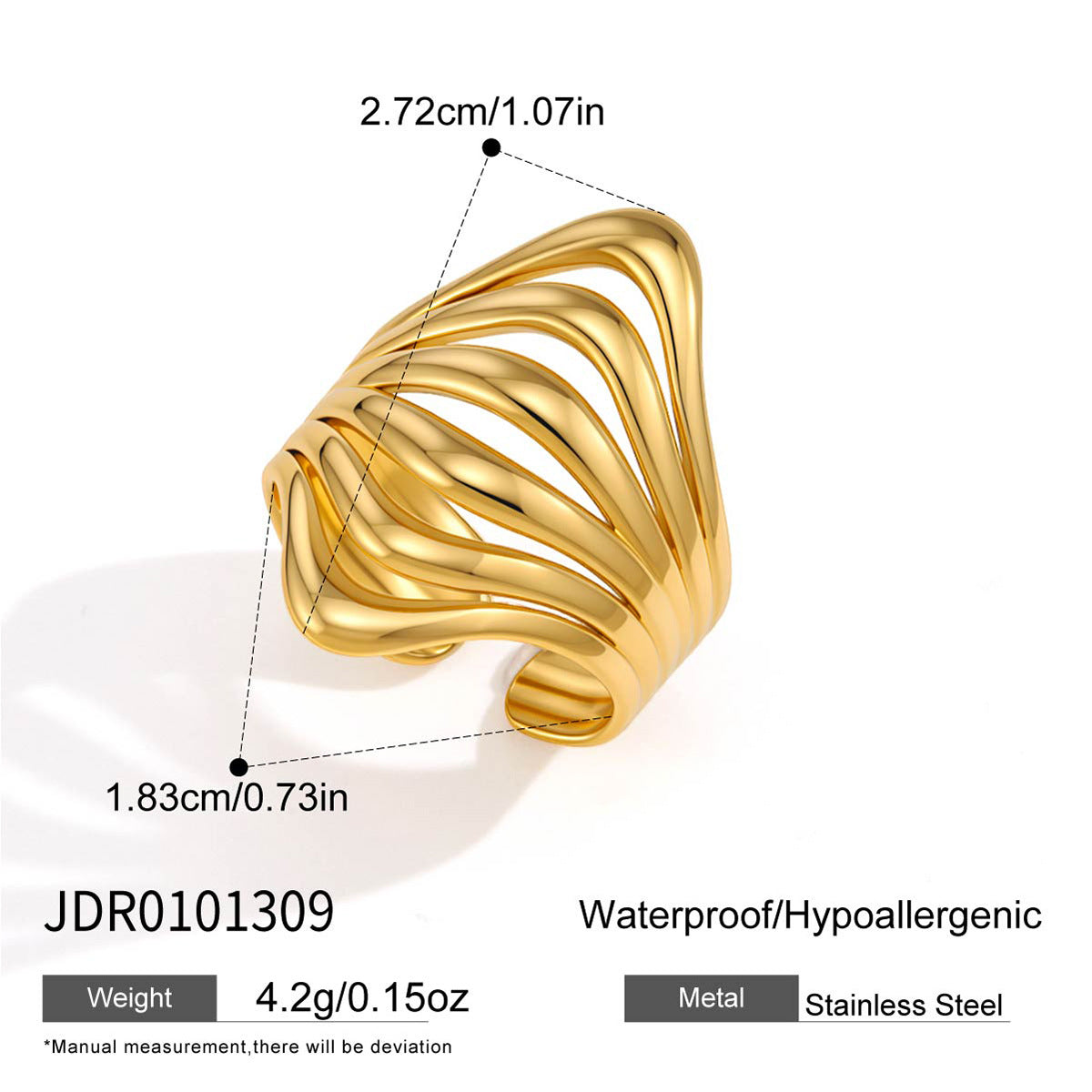 Linear Titanium Steel No Fading Female Ring