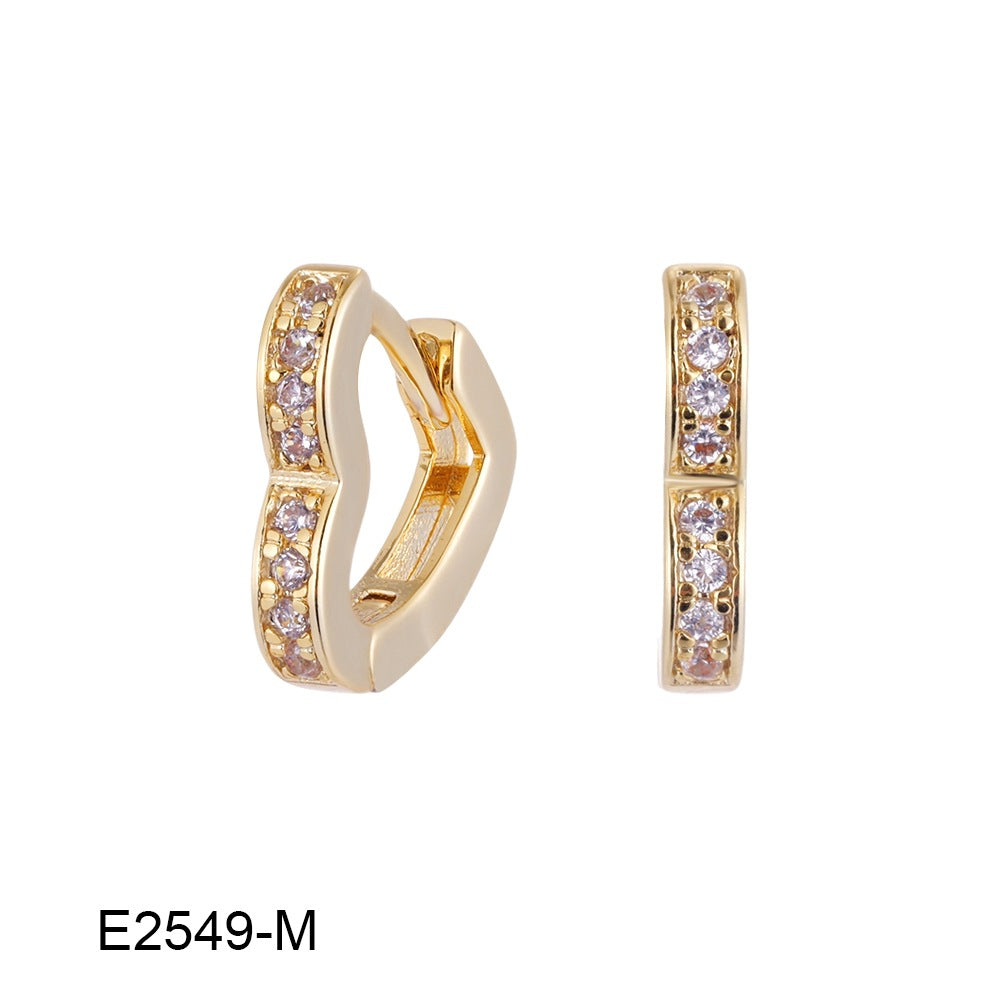 Gold Zircon Temperament Ear Clip Light Earrings