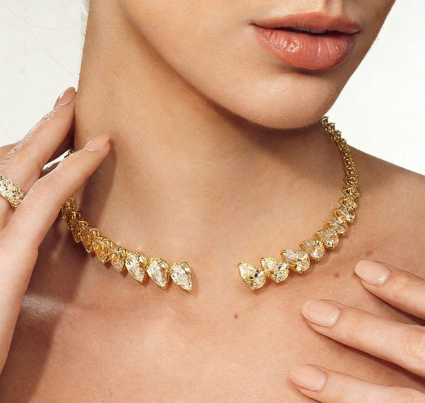 Women's Diamond Open High-grade Party Fashion Alloy Collar