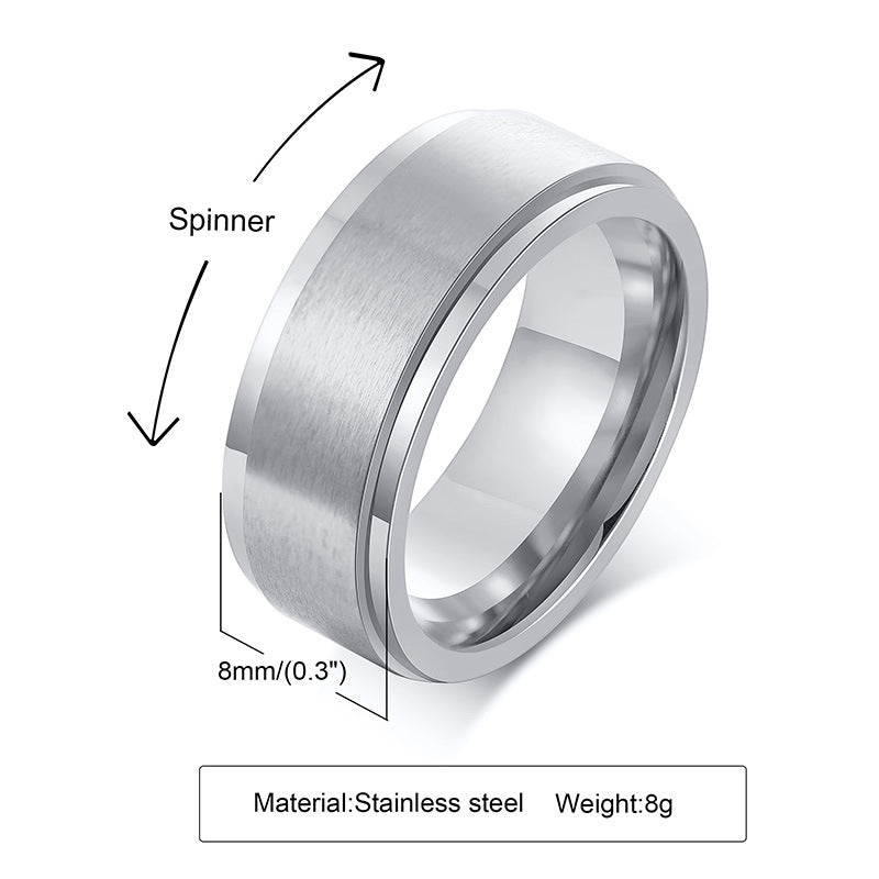 Men's Index Finger Joint Stainless Steel Rotary Rings