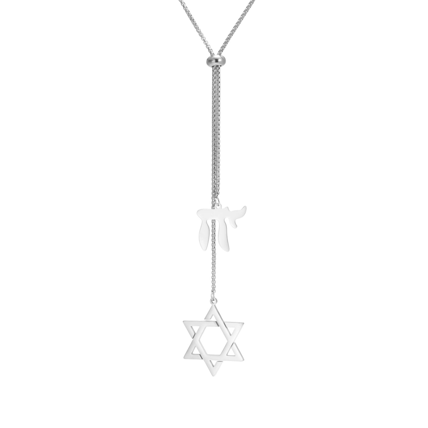 Six-pointed Star Of David Stainless Steel Hebrew Letter Symbol Necklaces