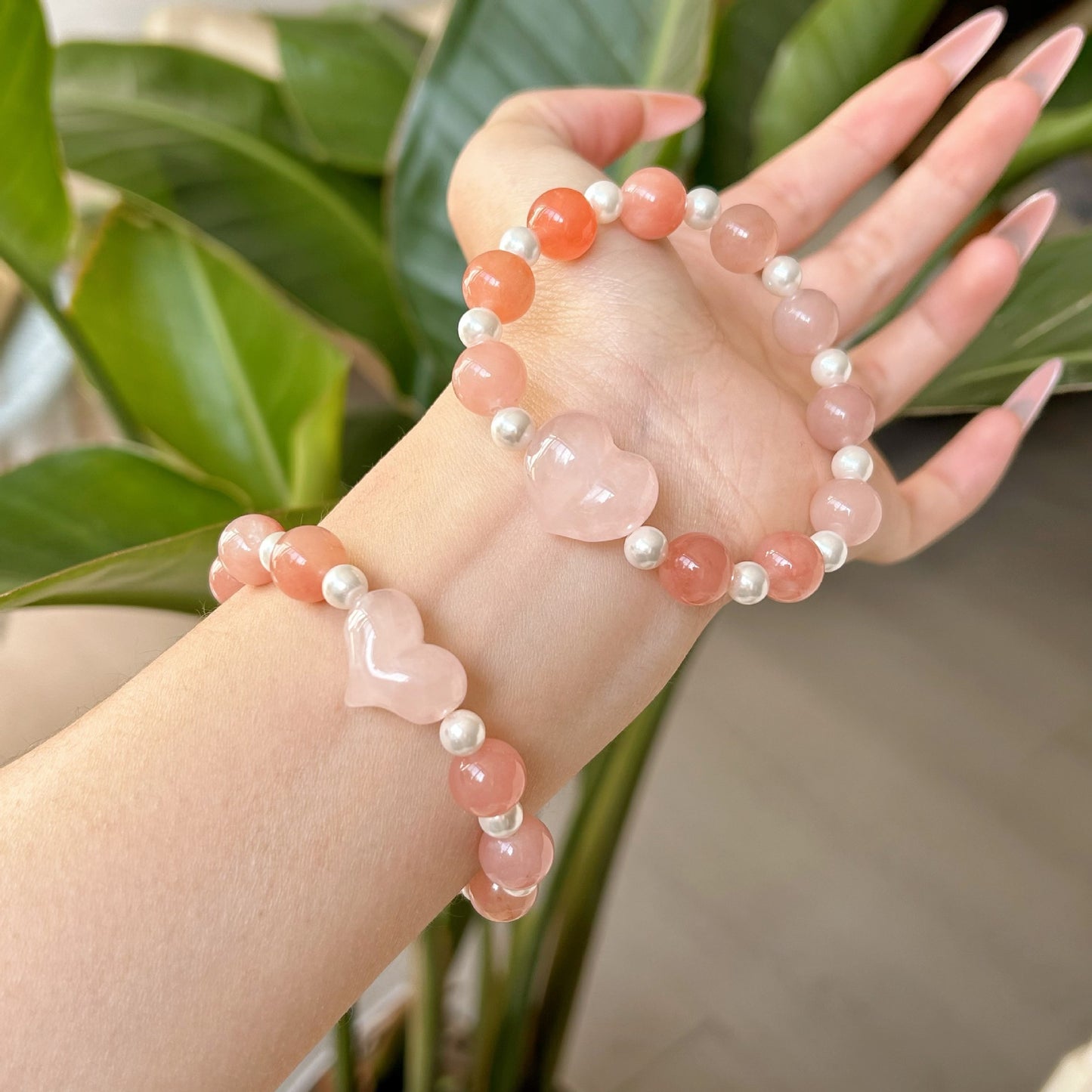 Design Mori Style Light Luxury Peach Fermentation Crystal Natural Stone Bracelets