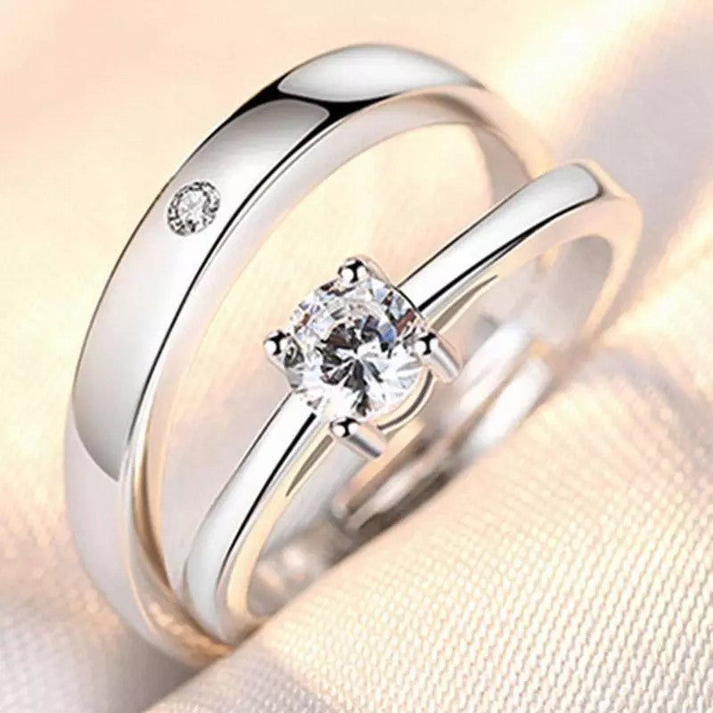 Women's & Men's Couple Simulation Diamond Opening Zircon Classic Rings