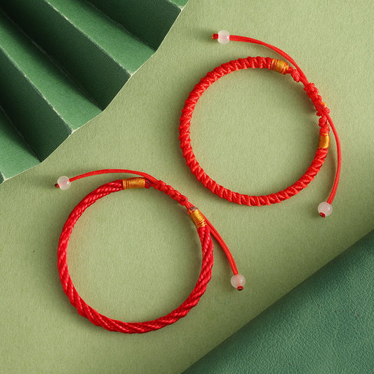 Women's & Men's Matching Red Rope Life String Of Bracelets