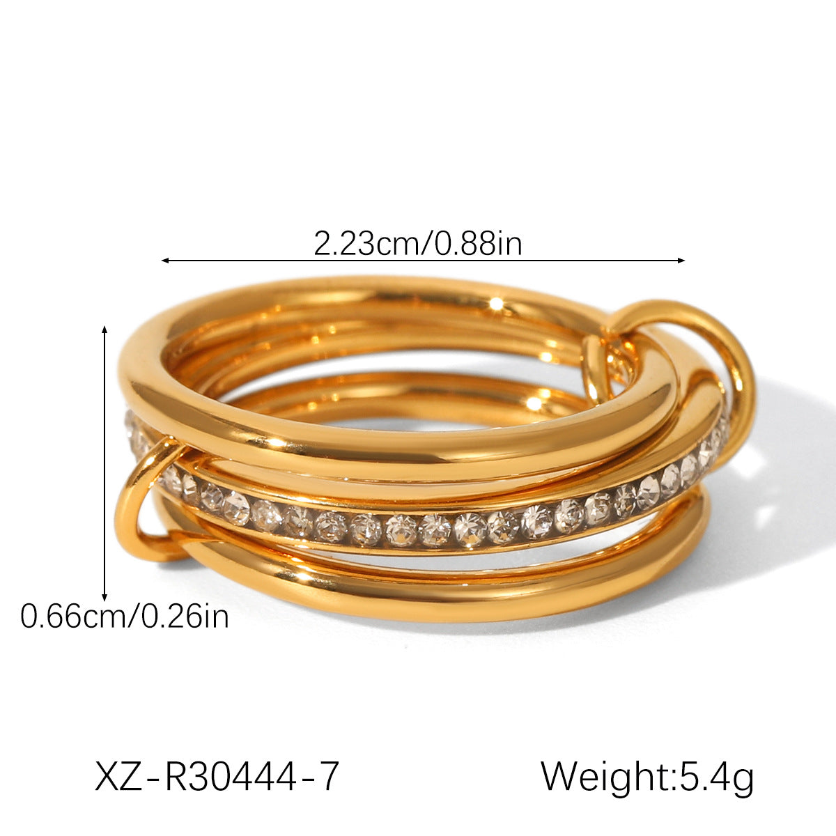 Twin Simple Titanium Steel No Fading Light Luxury High-grade Stainless Ring