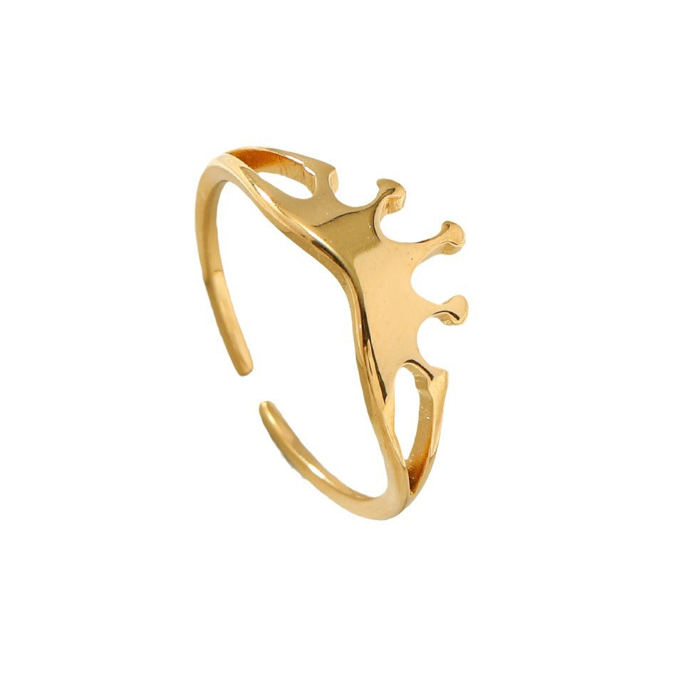 Fashion Cut Crown Shaped Opening Adjustable Rings