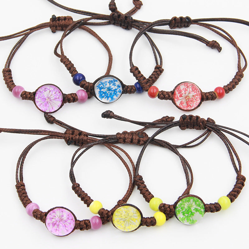 Flower Starry Sky Eternal Crystal Glass Bracelet