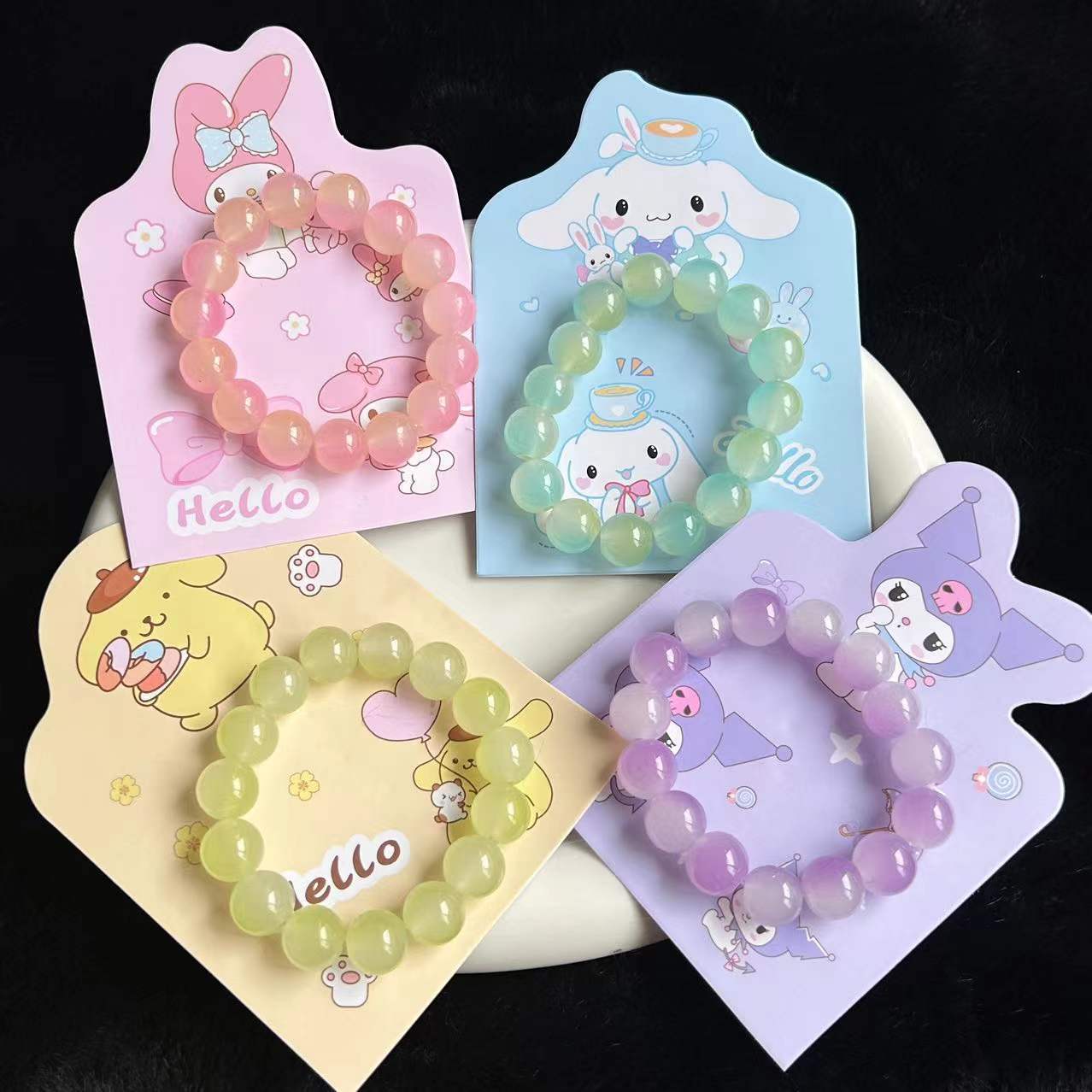 Crystal Clow Pliable Temperament Gradient Color Ice Transparent Buddha Beads Bracelet