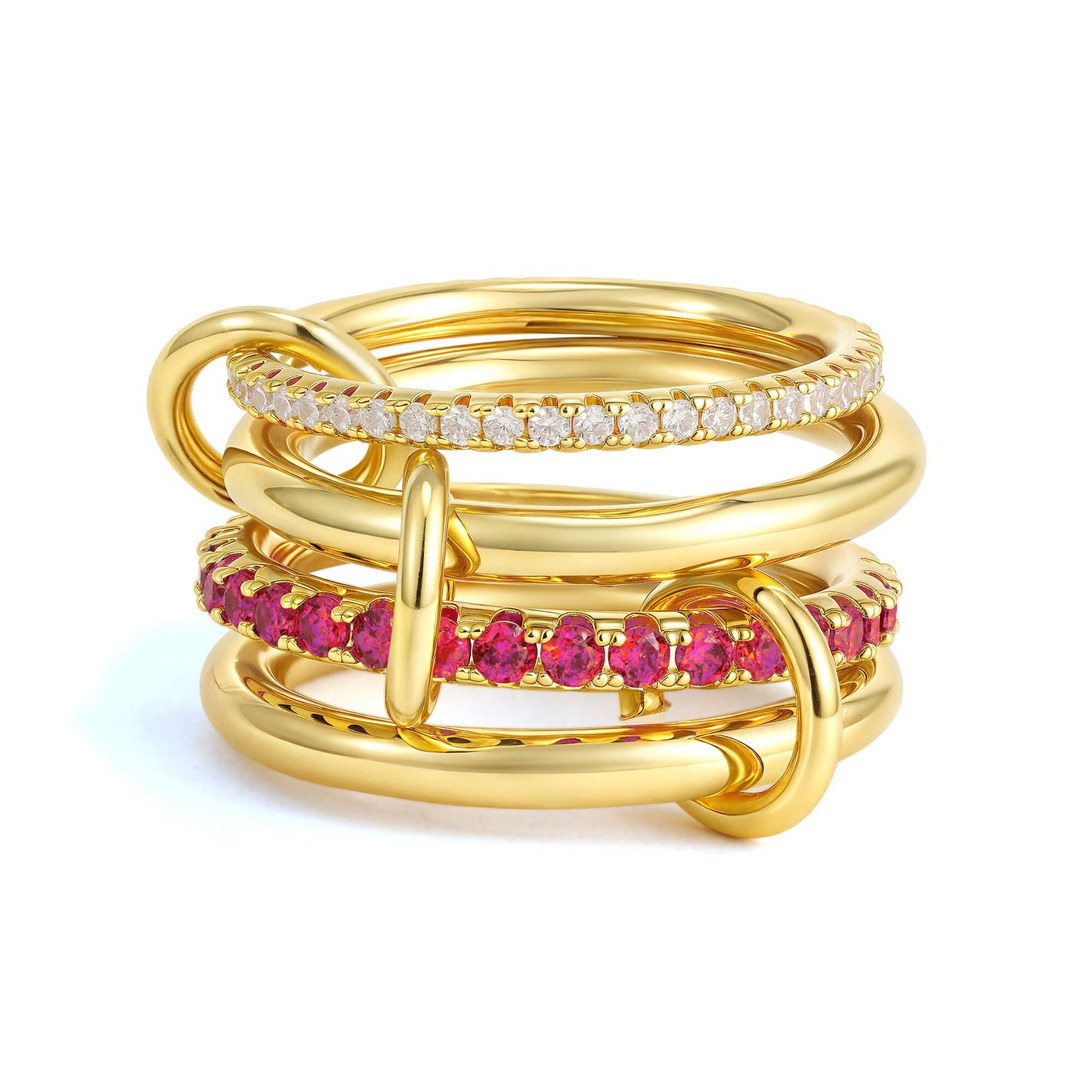 Gold Color Matching Zircon Versatile Creative Rings