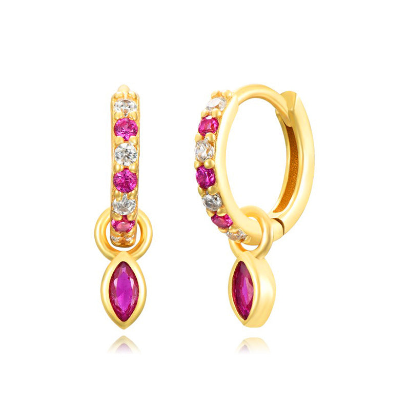 Women's Color Zircon Ear Clip Fashion Geometry Earrings