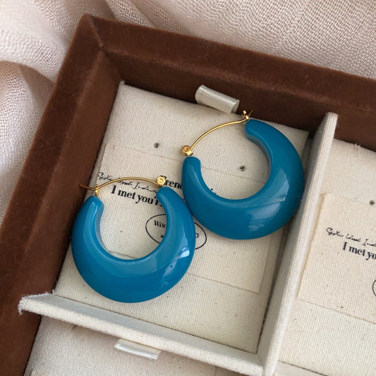 Artsy Semicircle Elegant Wild Candy Color Personalized Earrings