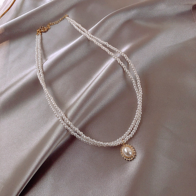 Women's Temperamental Minority Design Crystal Pearl For Indifference Trend Clavicle Collar