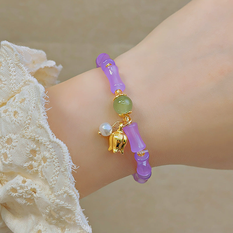 Glass Beaded Female Sweet Lily Gift Bracelets