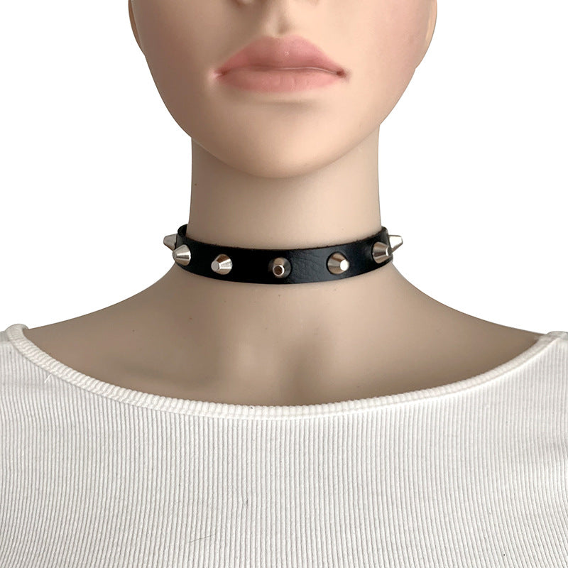 Rivet Punk Metal Rock Couple Trend Clavicle Chain Can Collar