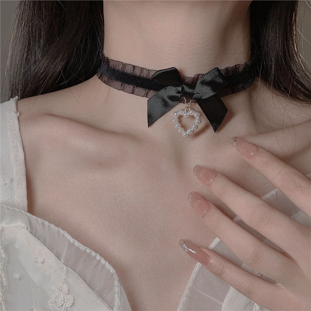 Women's Pure Desire Style Sweet Pearl Love Collar