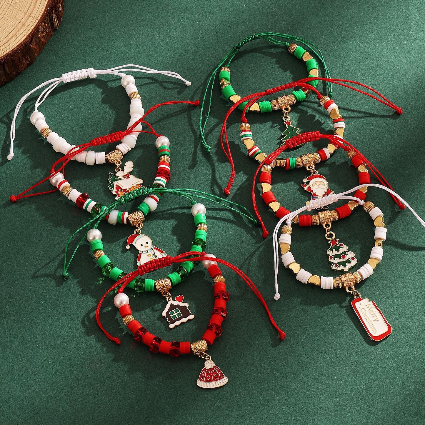 Women's Christmas Snowman Old Man High-grade Beaded Bracelets