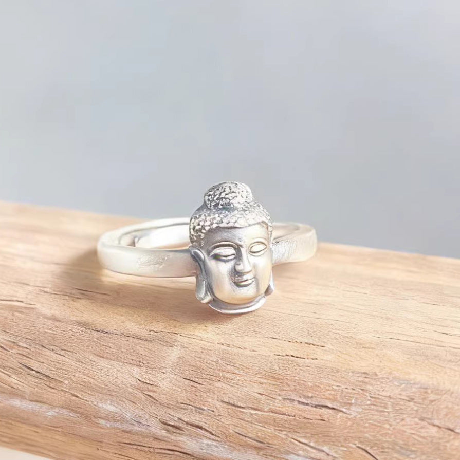 Ethnic Style Vintage Thai Sier Male Lady's Forefinger Head Ring