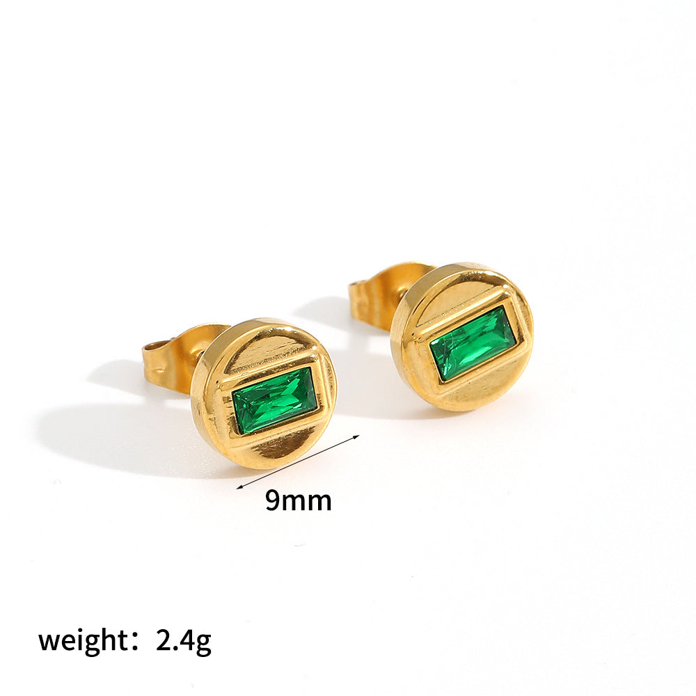 Steel Puncture Ear Bone Gold Light Luxury Design High Sense Stud Earrings