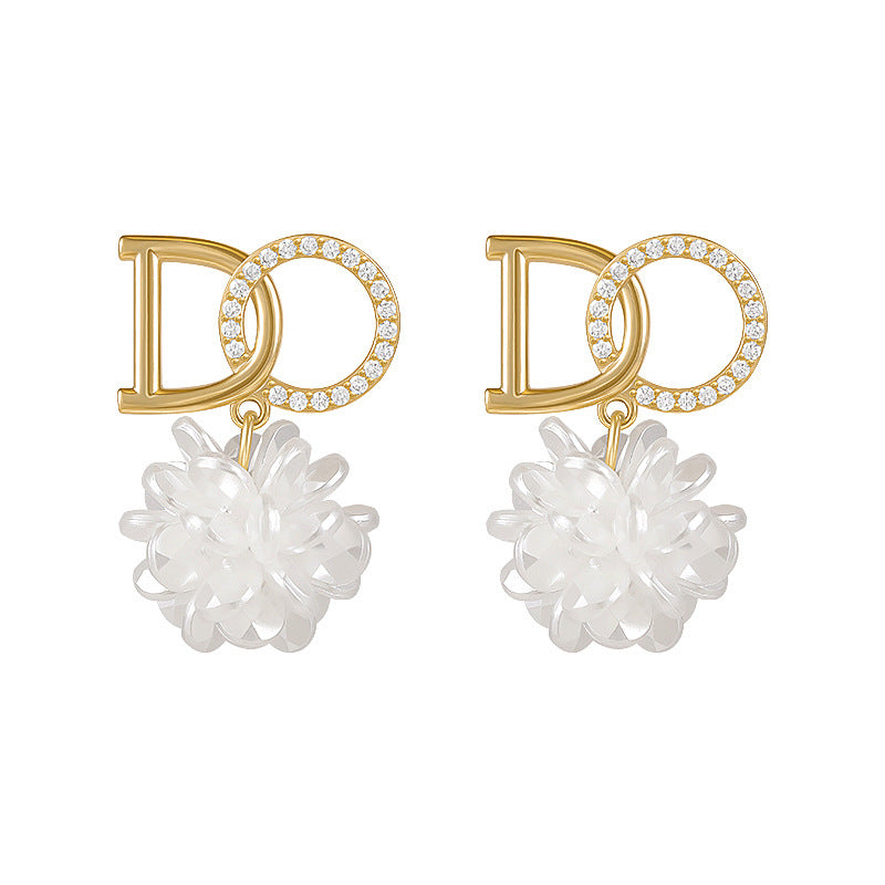 Letter Flower Affordable Luxury Style Niche Design High Sense Fashionable Rings