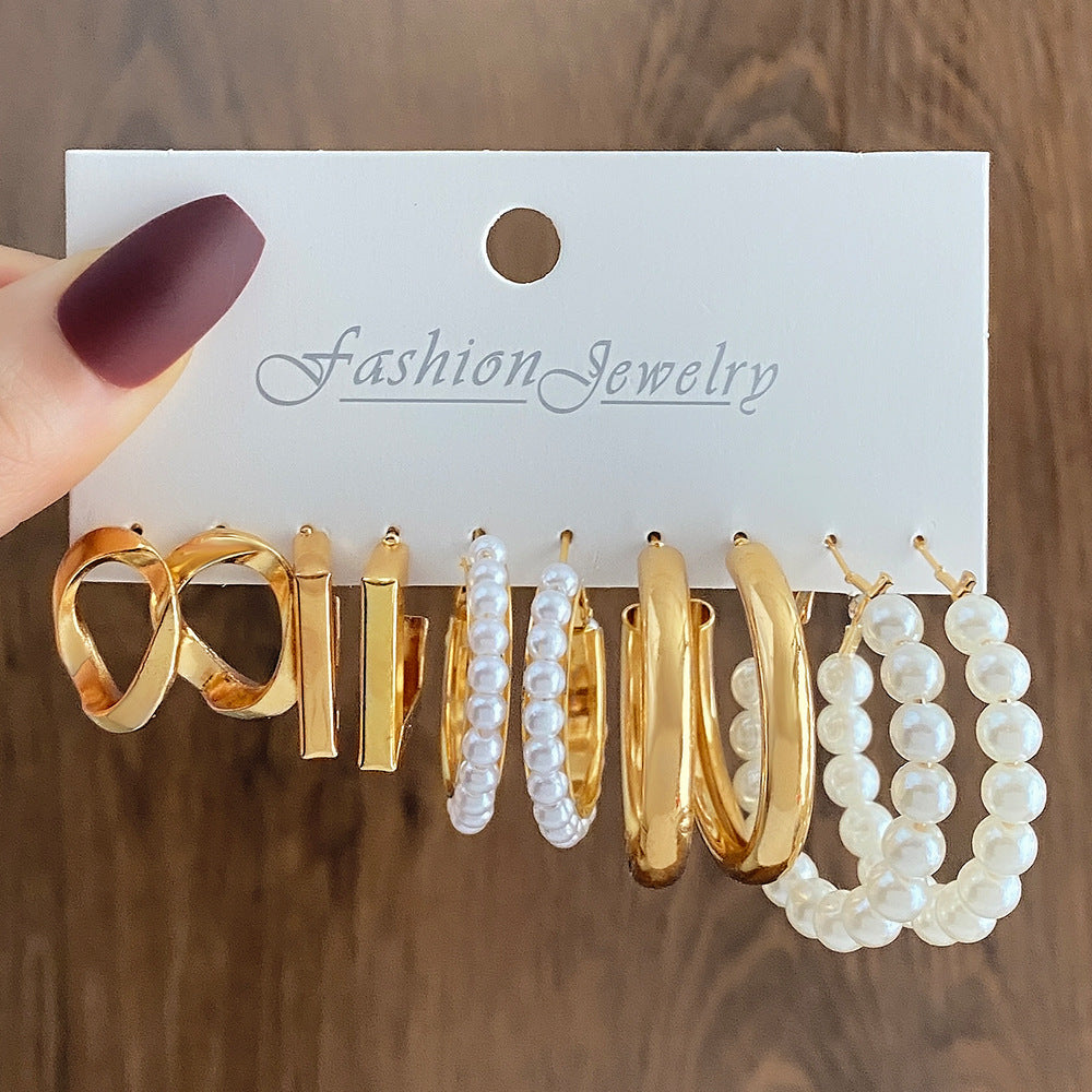 Clearance Swing Vintage Pearl High-grade Ear Female Earrings
