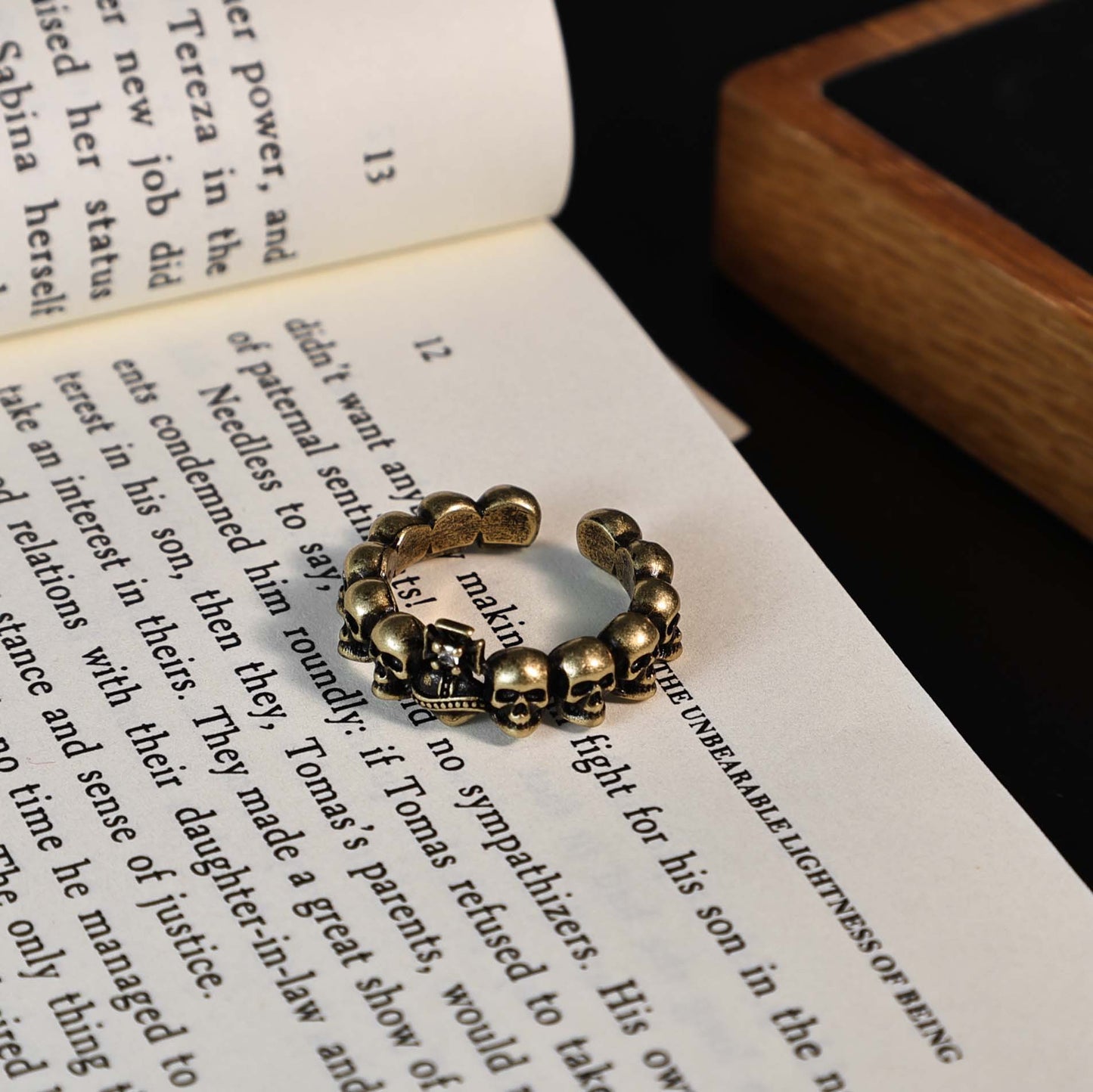 Distressed Style Twin Artistic Retro Matte Ring