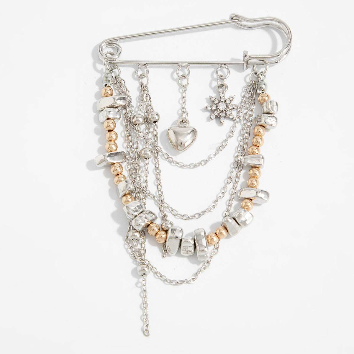 Pin Brooch Design Gravel Rivet Shortened Brooches
