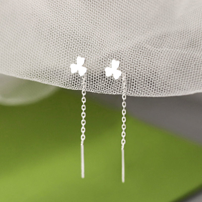 Women's Clover Trendy Mini Three-leaf Flower Korean Earrings