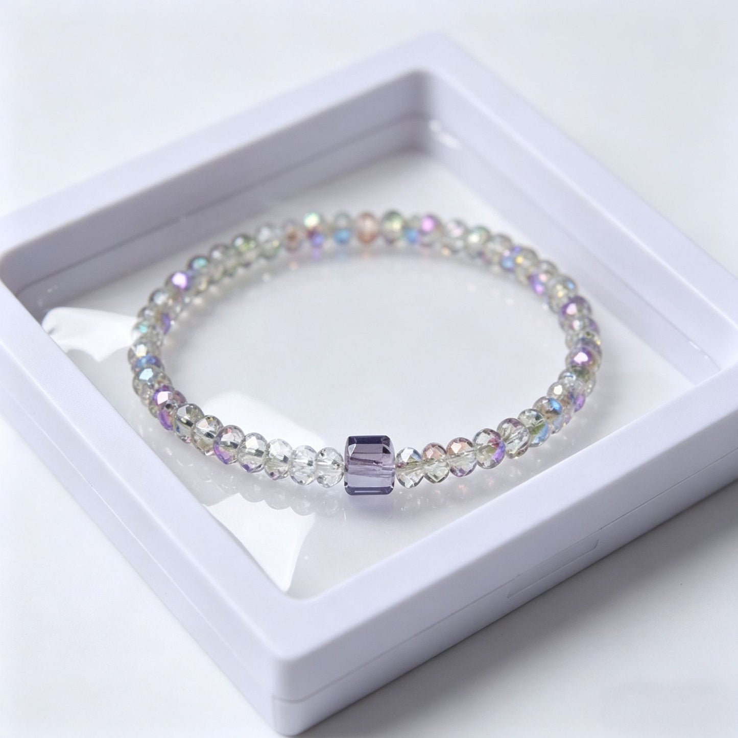 Women's Korean Elegant Couple Crystal Beaded Elastic Bracelet