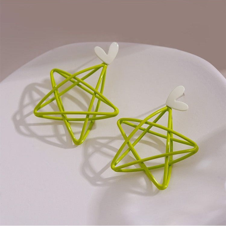 Star Ear Clip Trendy Love Heart Earrings