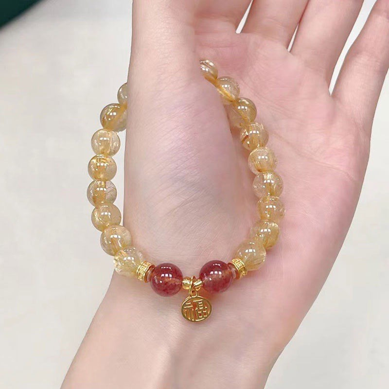 Beast Female Design Fortune Imitation Yellow Hair Bracelets