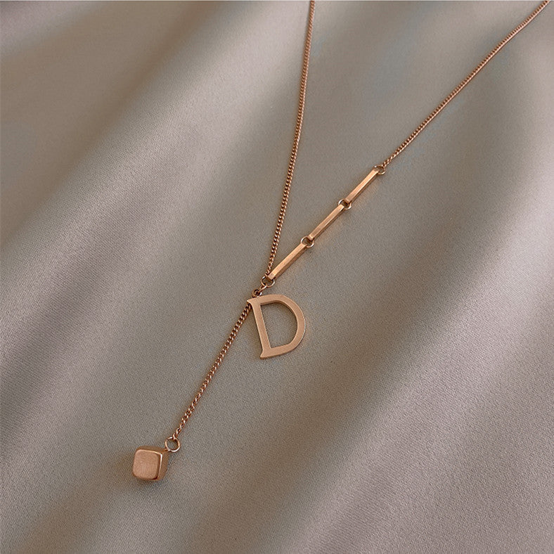 Women's Simple Letter Titanium Steel Niche Design Necklaces