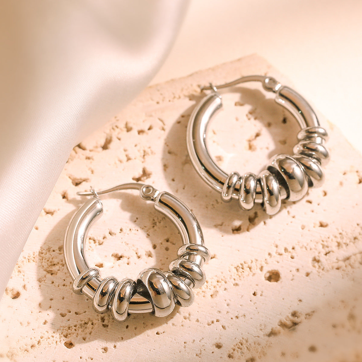 Simple Gold-plated Stainless Steel Vintage Female Earrings
