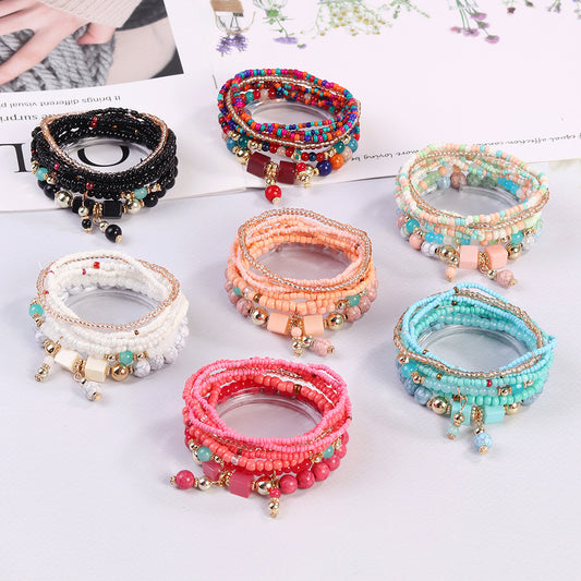 Beautiful Women's Bohemian Design Bead Elastic Bracelet