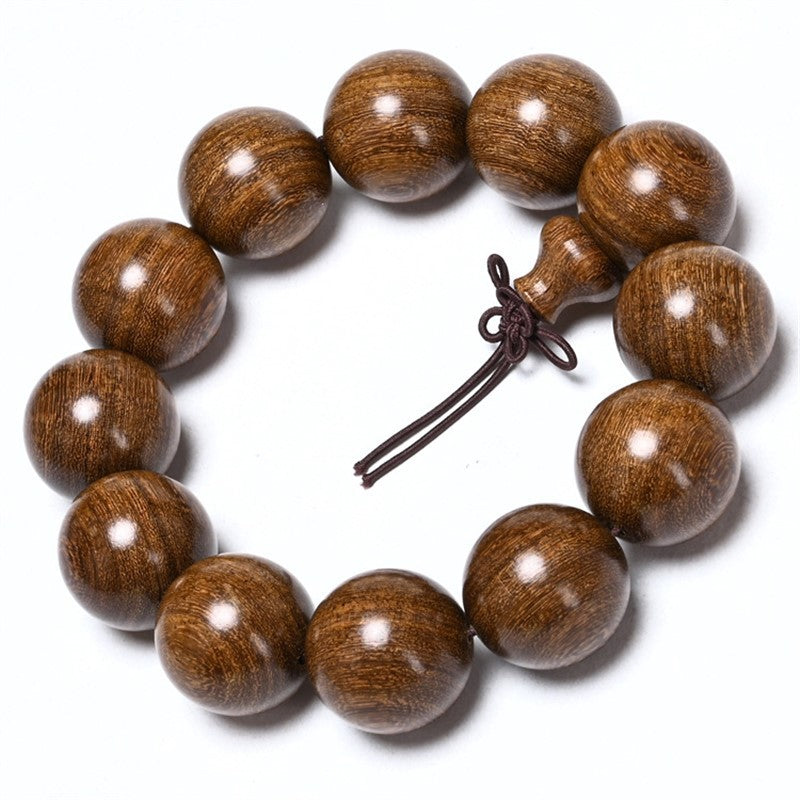 Women's & Men's Golden Sandalwood Submerged Buddha Beads Stall Bracelets