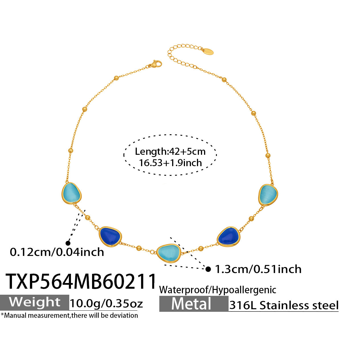 Li Affordable Luxury Style Cut Water Drop-shaped Opal Female Stainless Necklaces