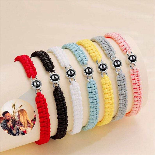 Woven Rainbow Carrying Strap One Pair Of Lovers Personality Titanium Bracelet