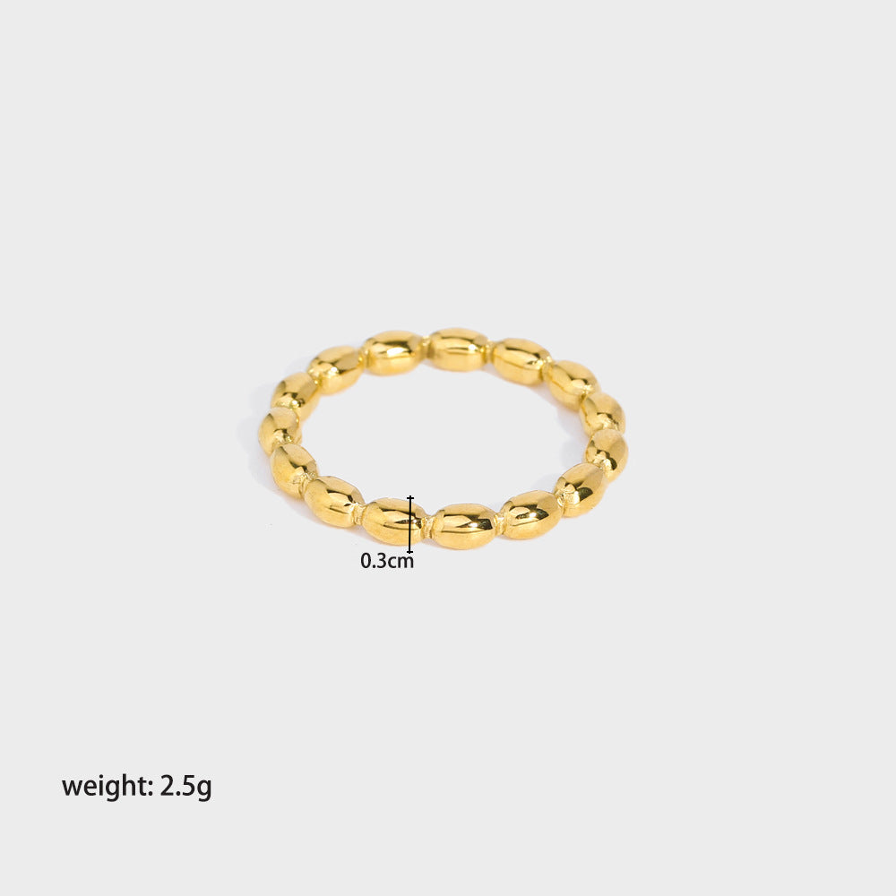 Simple Style Stainless Steel Gold-plated Bamboo Rings