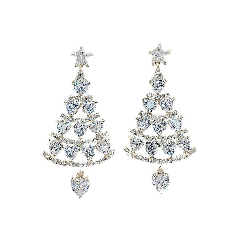 Women's Billion Ornament Christmas Tree High-grade Temperament Wild Earrings