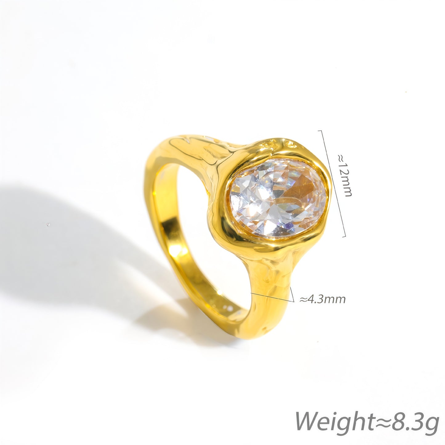 Women's Classic Style Stainless Steel Irregular Design Ring