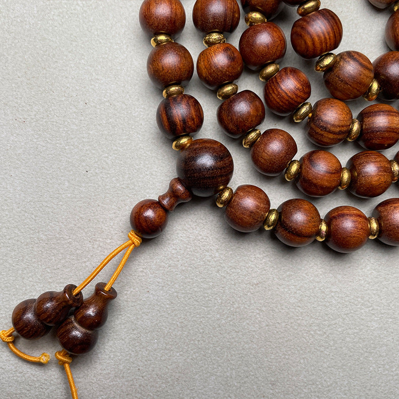 Women's & Men's Sandalwood Bamboo Joint Flat Round Bead Jujube Beads Spacer Luminous Bracelets