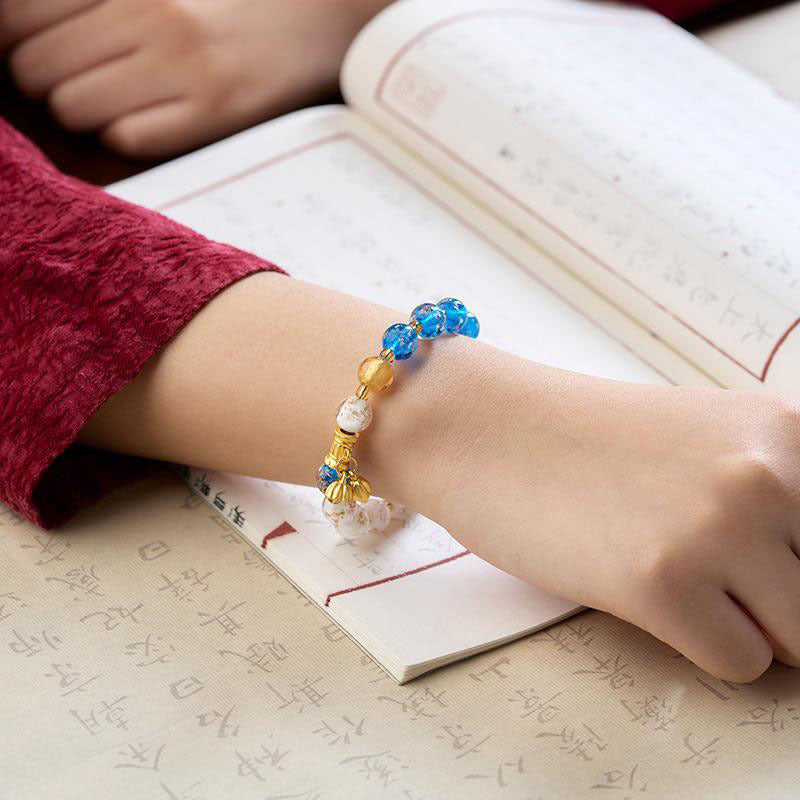 Women's Light Luxury High-grade Luminous Glaze Chinese Beaded Scenic Bracelet