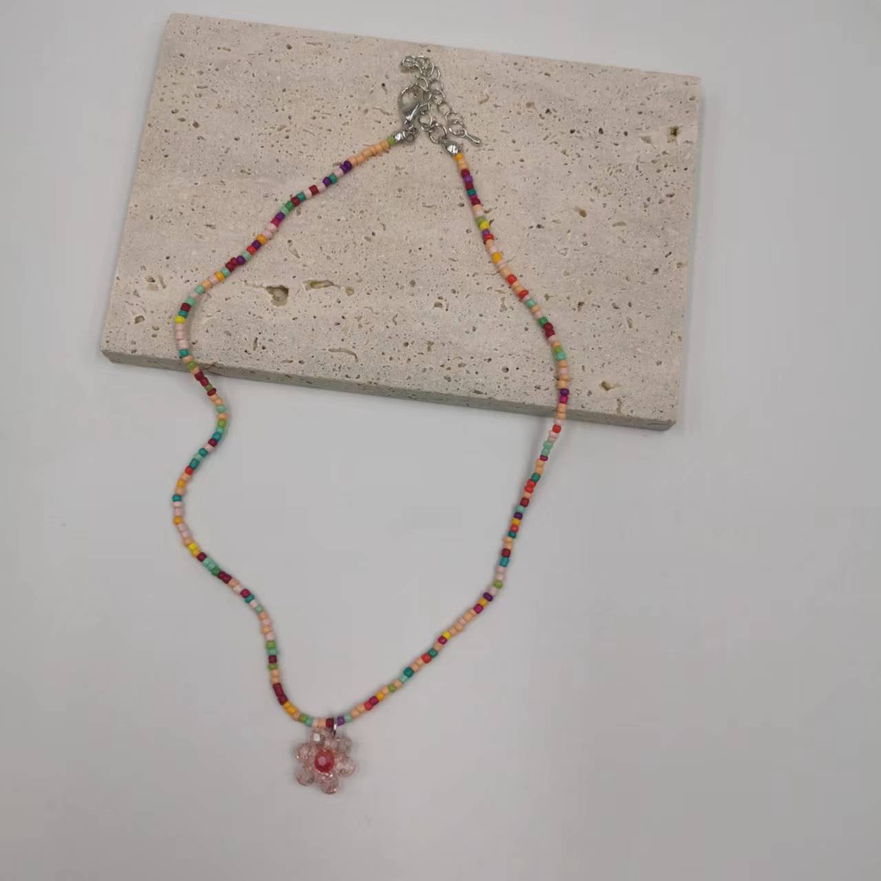 Summer Beaded Flower Female Niche Advanced Design Sense Clavicle Chain Necklaces