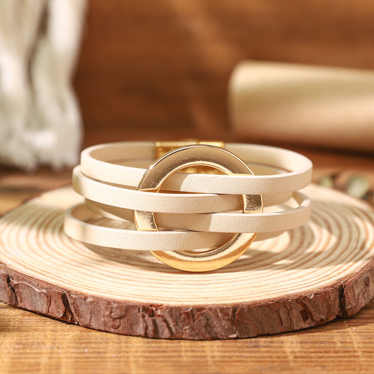 Twin Sense Leather Female Style Niche Design Bracelet