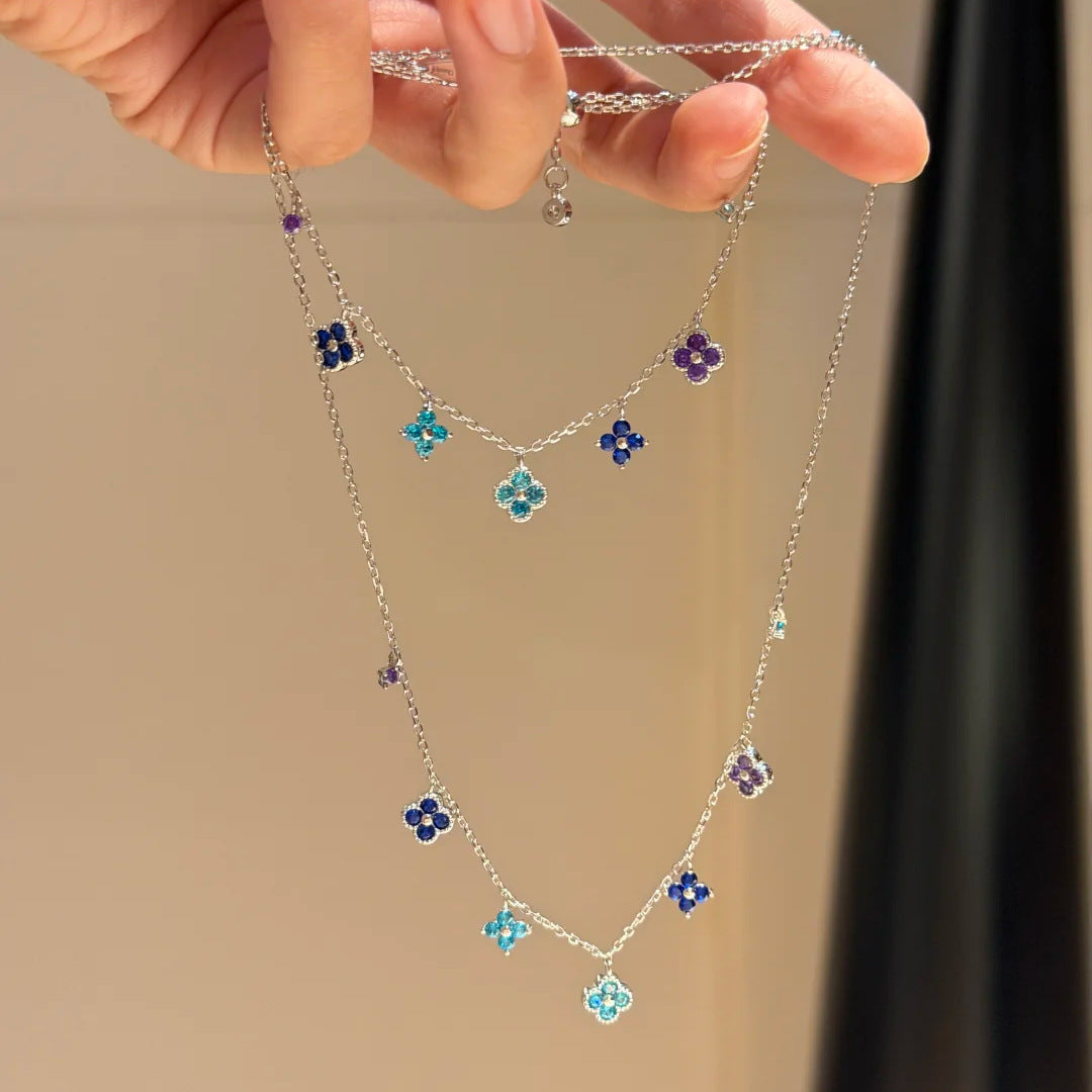 Women's Four-leaf Clover Fashion French Entry Lux Twin Jewelry Set