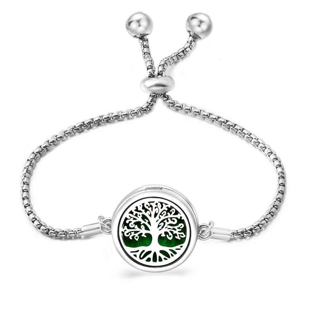 Fashion Angel Wings Box Essential Oil Diffuser Stainless Steel Adjustable Bracelet