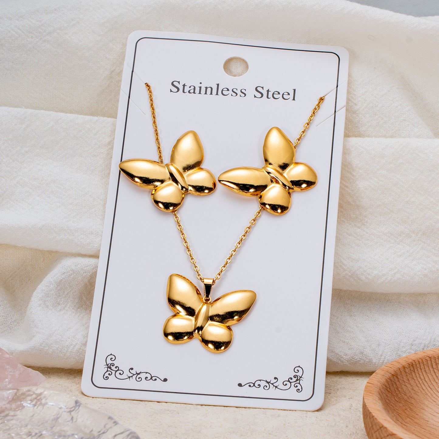 Fashion Personality Stainless Steel Light Luxury Jewelry Set