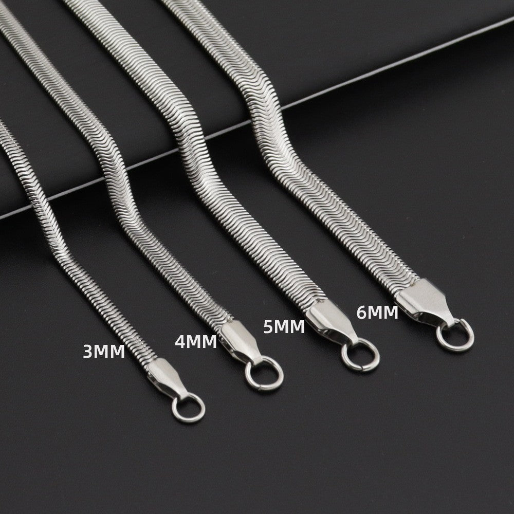 Steel Chain Like Flat Snake Choker Bones Male Female Personality Necklaces