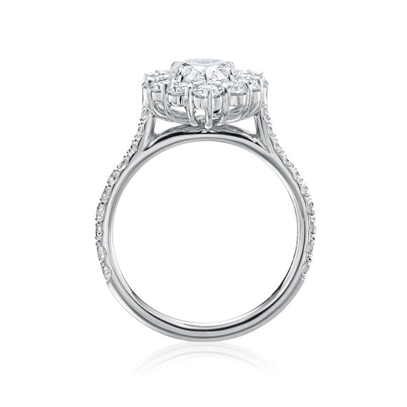 Shi Simple Water Drop Artificial Diamond Exquisite Pear-shaped Ring