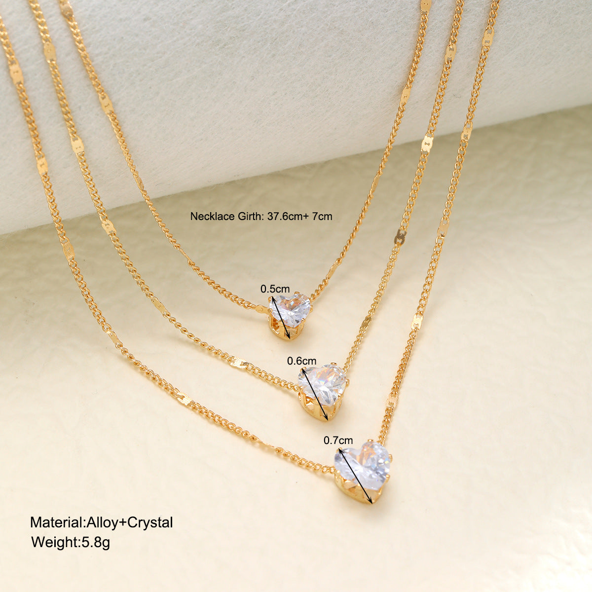 Fashion Trend Diamond Five-pointed Star Heart Necklaces